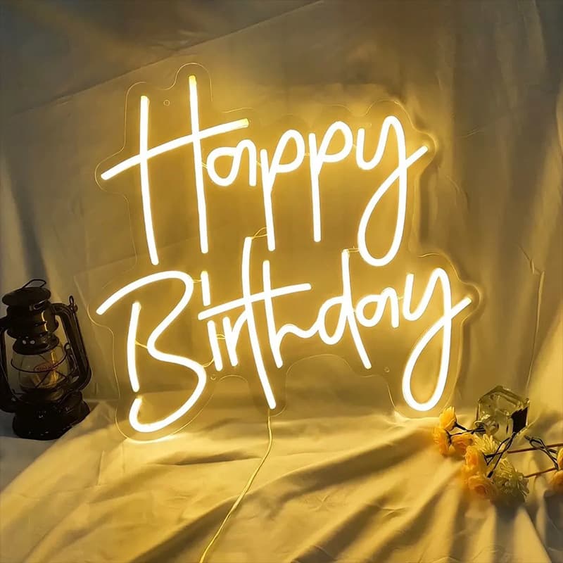 Happy birthday LED light interior decoration happybirthday neon light factory direct sales luminous letter light sign