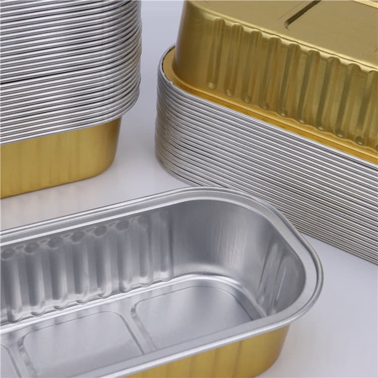 Roasted Durian Aluminum Foil Lunch Box Gold Disposable Foil Box Rectangular Takeout Box BBQ Commercial Home Baking Bowl