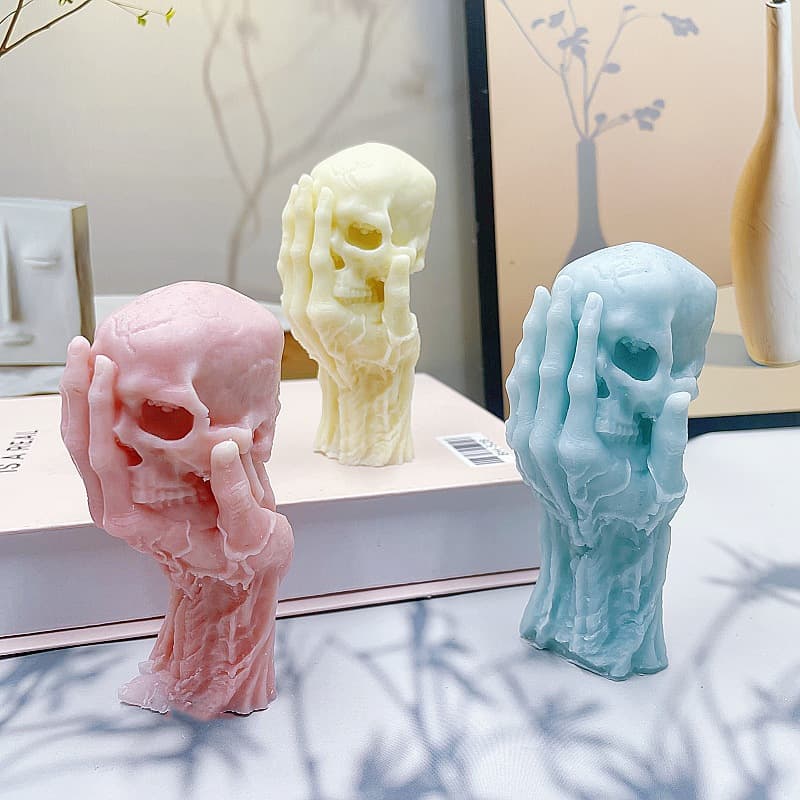 Halloween Hand-Held Skull Silicone Mold DIY Candle Decoration Hand-Palm Skull Candle Mold Cross-Border