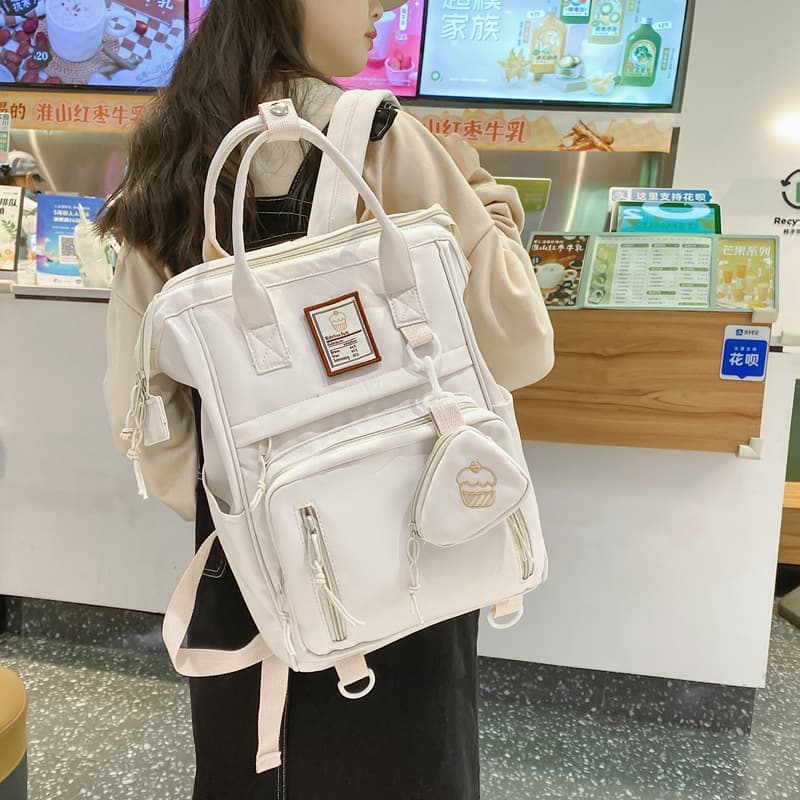 Korean Simple Backpack for College Girls, Campus Junior/Senior High Fresh Style Large Capacity New Backpack