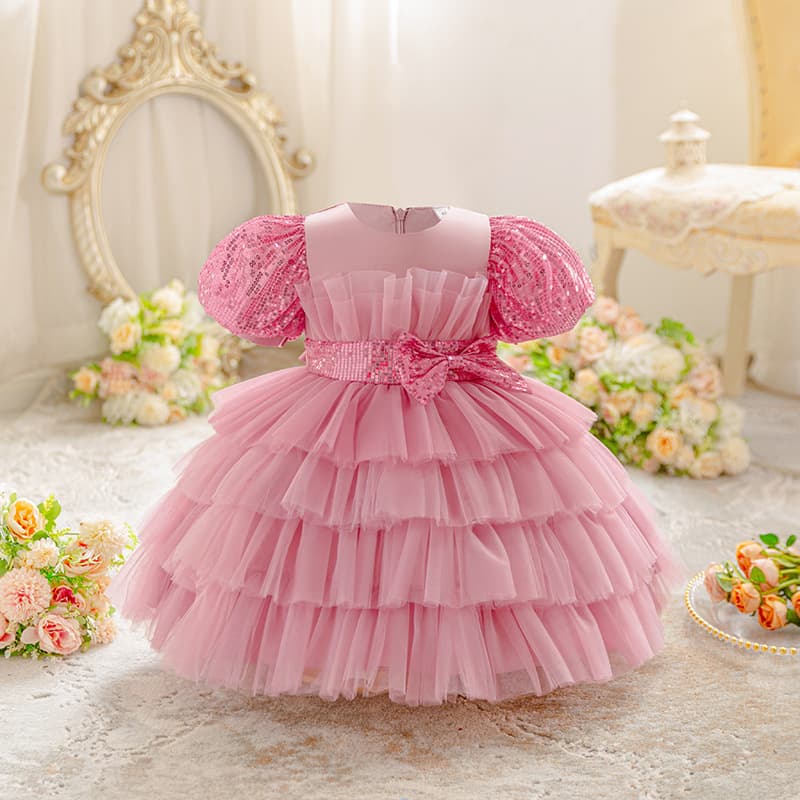 New Foreign Trade Children's Formal Dress Girl's Wedding Dress Flower Girl Princess Dress Sequin Dress for Toddlers and Kids Dropshipping