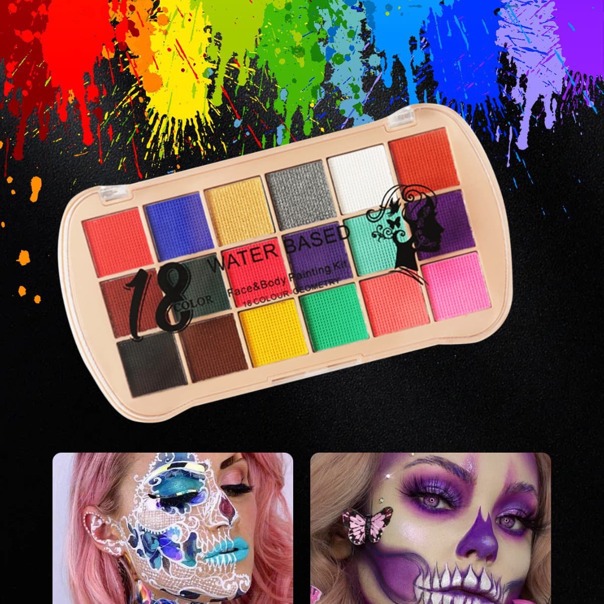 Amazon 18 Color Painting Face Paints Face Paint Children's Face Painting Pigments Halloween Professional Makeup Tools