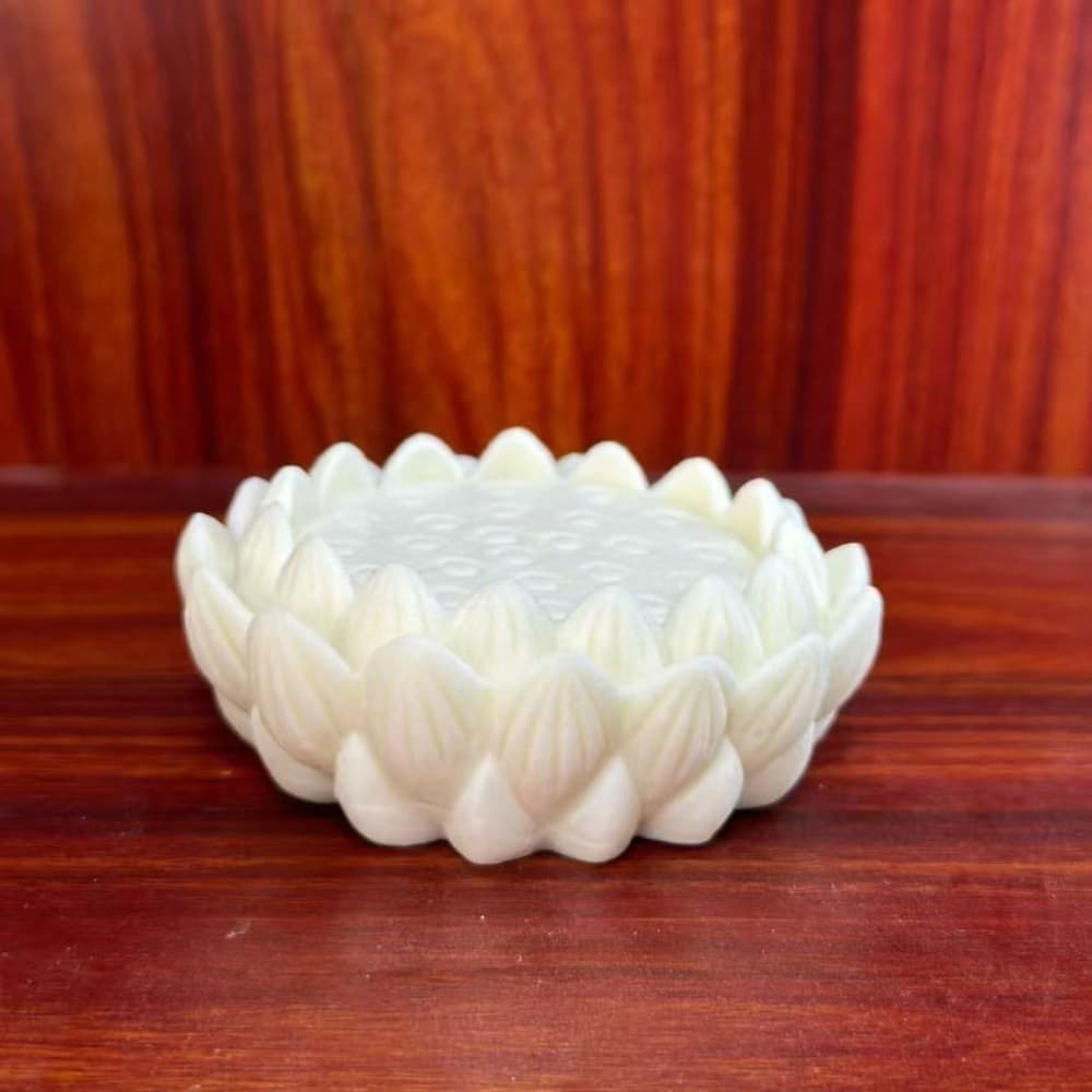 Ivory nut carved Zen lotus base 8.5*3cm wooden craft tea pet tea tray shelf ornament