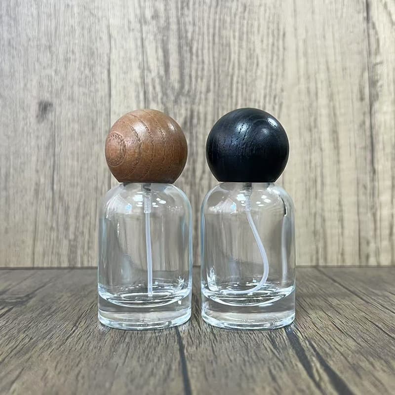 In Stock Screw Mouth B259-30ml Transparent Convenient Glass Perfume Bottle Cosmetic Press Spray Refillable Empty Bottle