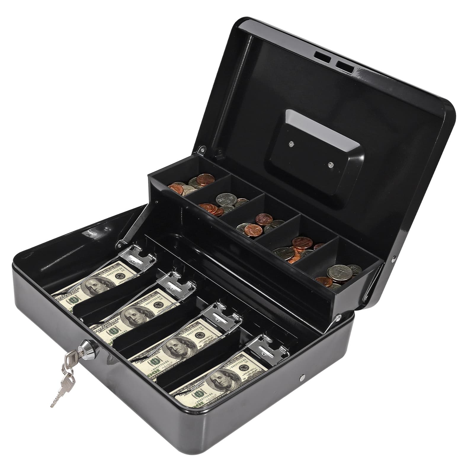 Children's Metal Safe Cash Storage Box Convenience Store Key Model Money Box Anti-Theft Design Home Storage Solution