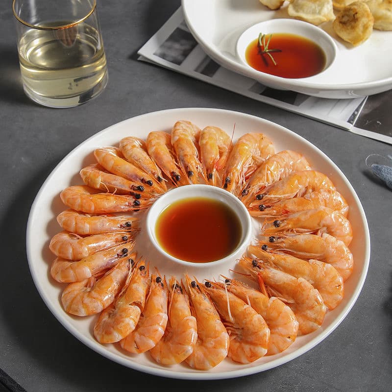 Creative Heart-Shaped Dumpling Plate with Vinegar Dish for Home Use, Dual-Purpose for Shrimp, Compact for Fridge and Cross-Border