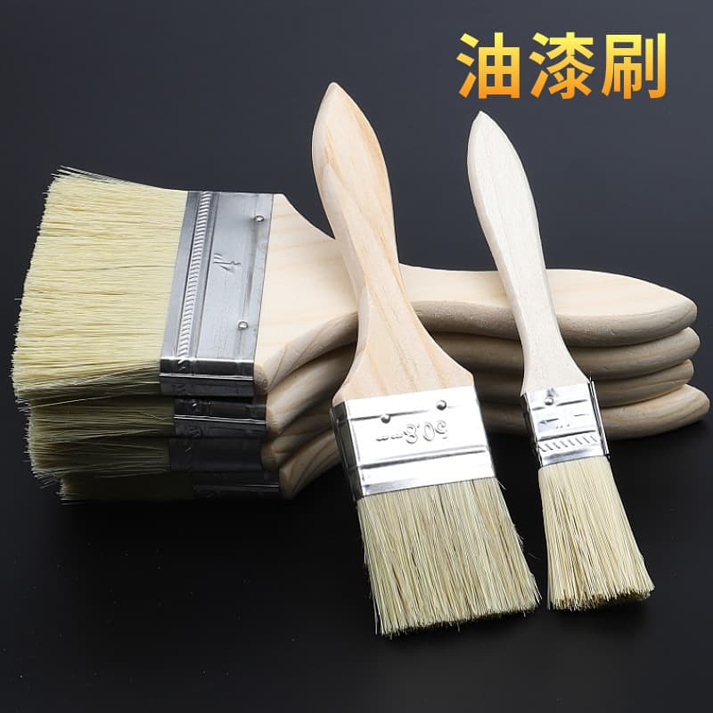 Factory Wholesale Wooden Handle Paint Brush Imitation Bristle Brush Marine Brush Multi-Purpose Small Brush Thickened Brush