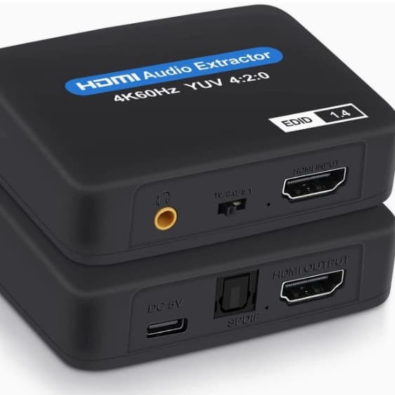 HDMI 2.0 Audio Extractor SPDIF / 3.5mm Digital Optical Audio Output Adapter for 4K Audio