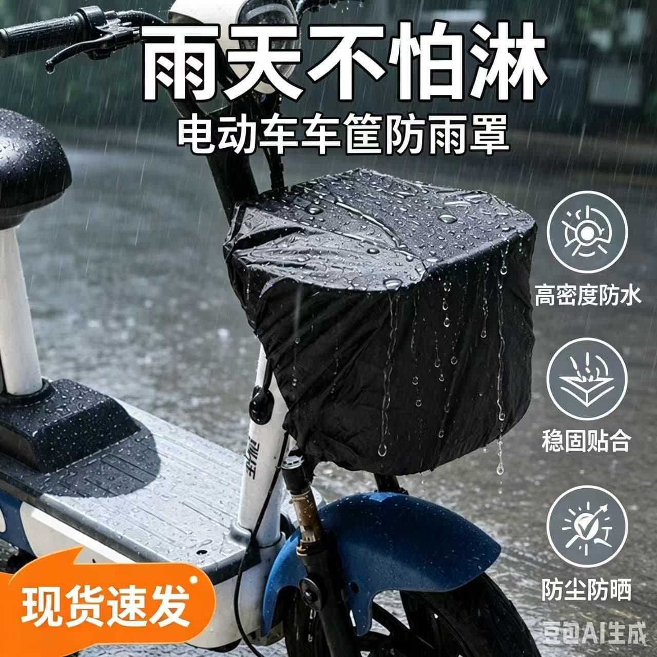 Electric Bike Front Basket Rain Cover Bicycle Scooter Basket Waterproof Bag Universal for Electric Bike Motorcycle Basket Cover