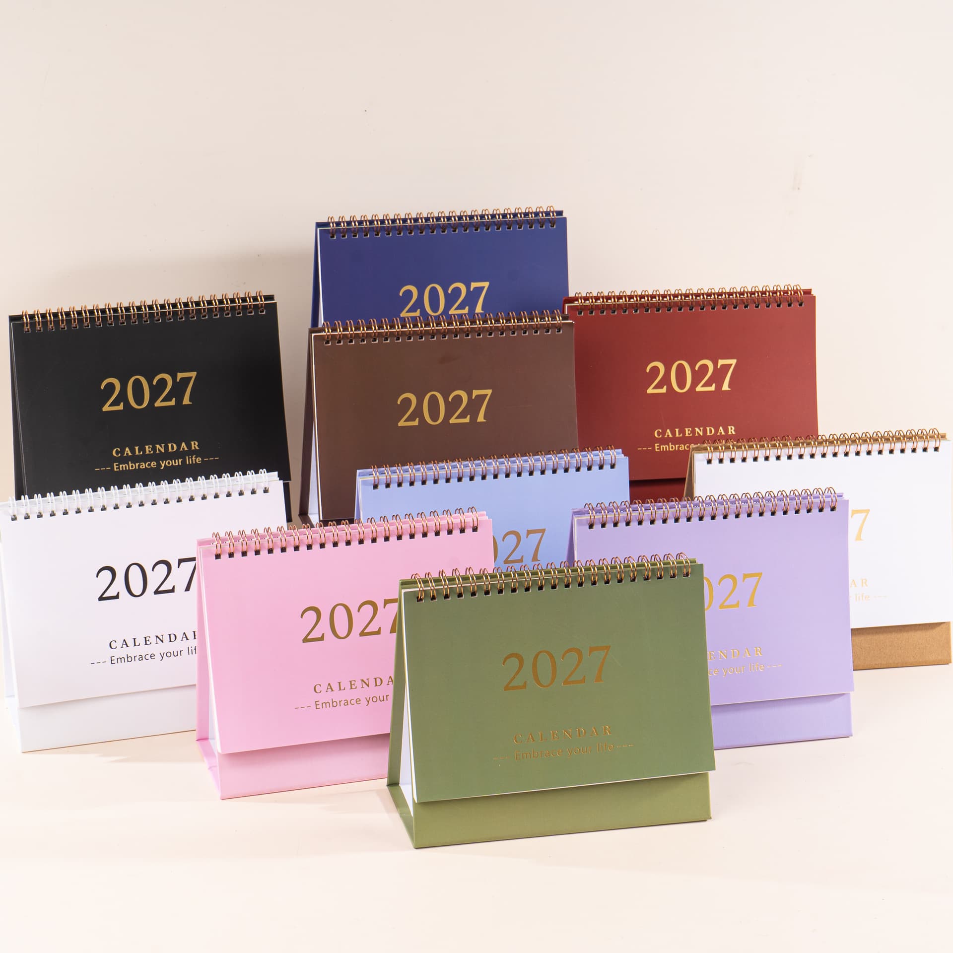 New 2027 Calendar Simple and Fresh Creative Desktop Ornament Planner English Version Calendar