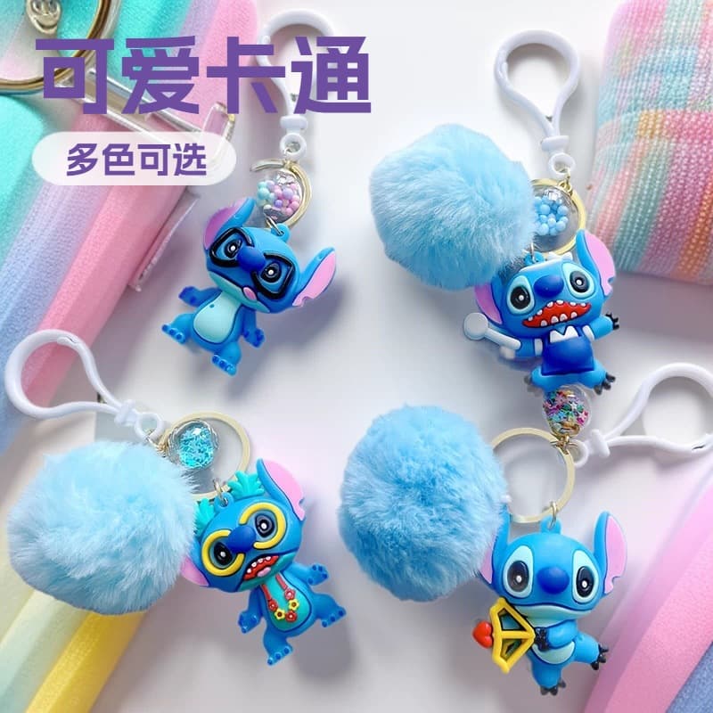 New Cartoon Miracle Boy Keychain Cute Figure Creative Car Key Pendant Pom-Pom Small Charm Keyring