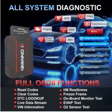 MAXOBD Free APP Bluetooth 5.2 Wireless OBD2 Scanner Multilingual Car Diagnostic Scanner