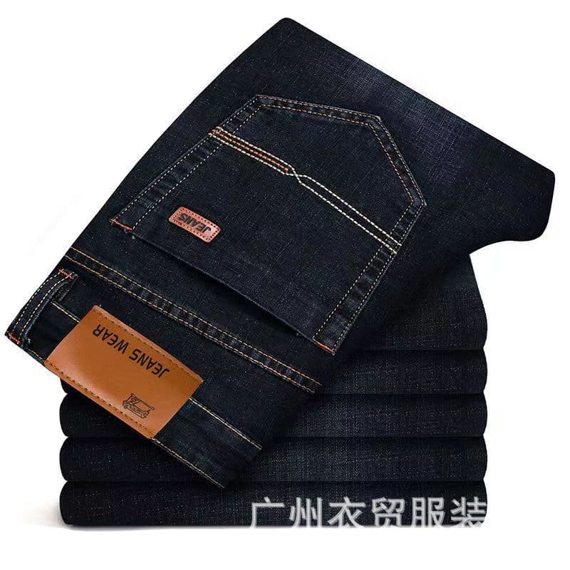 Spring Clothing Trade Versatile Stretch Men's Jeans Slim Straight Casual High Waist Business Long Pants