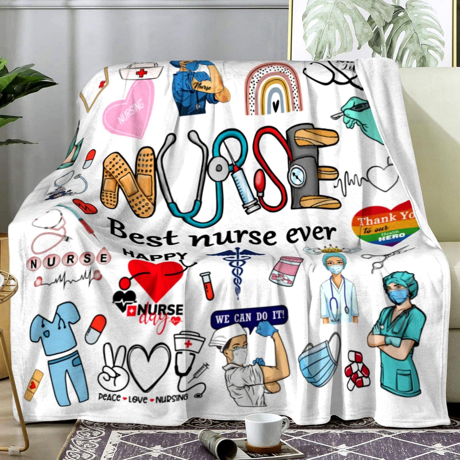 Practical Nurse Gift Throw Blanket Nursing Student Graduation Ceremony Nurse Work Day Gift Sofa Bed Chair