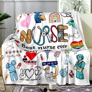 Registered Nurse Gift Throw Blanket Nursing Student Graduation Nurse Day Gift Sofa Bed Chair