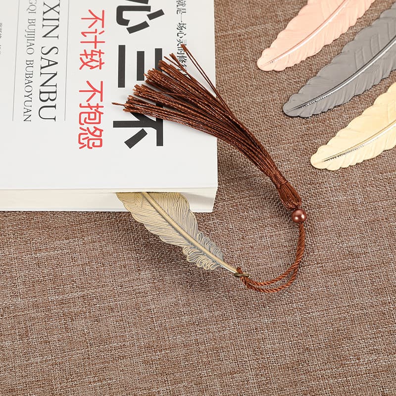 Brass Metal Feather Bookmark Tsinghua University Souvenir Peking University Kids Elementary School Student Award Inspirational Custom