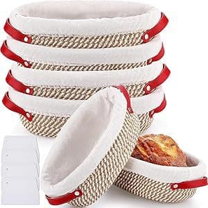 Cross-border home bread box handmade cotton rope round and oval sourdough bread baking with liner and lid