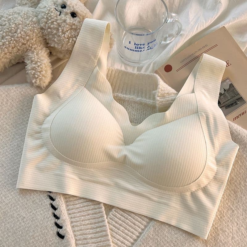 Seamless sports back-beautiful women's bra wire-free push-up side-boob control anti-sagging vest-style comfortable underwear