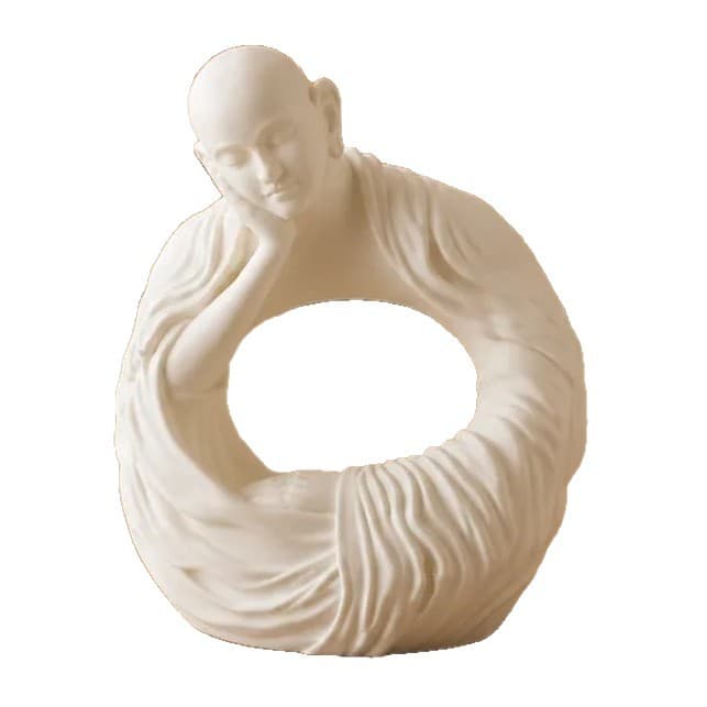 Cross-border New Hot Seller 3D Printed Modern Meditating Monk Sculpture Home Desk Living Room Creative Decorative Ornament