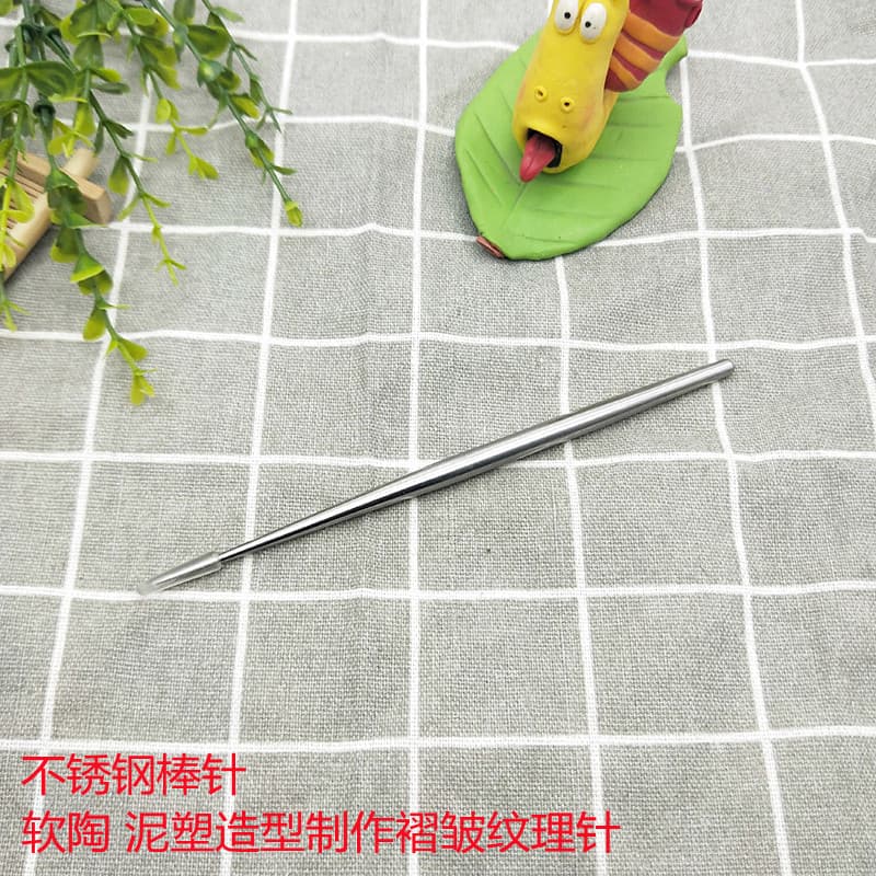 Stick needle, stainless steel texture needle, clay soft clay sculpture modeling auxiliary production wrinkle texture processing tool