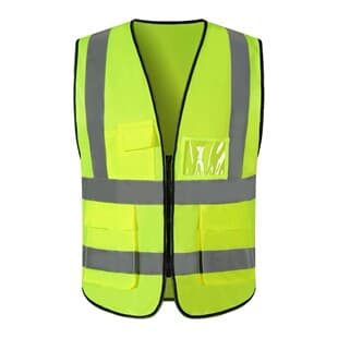 Reflective Safety Vest for Construction Sites, Fluorescent Green High-Visibility Work Vest with Logo Printing