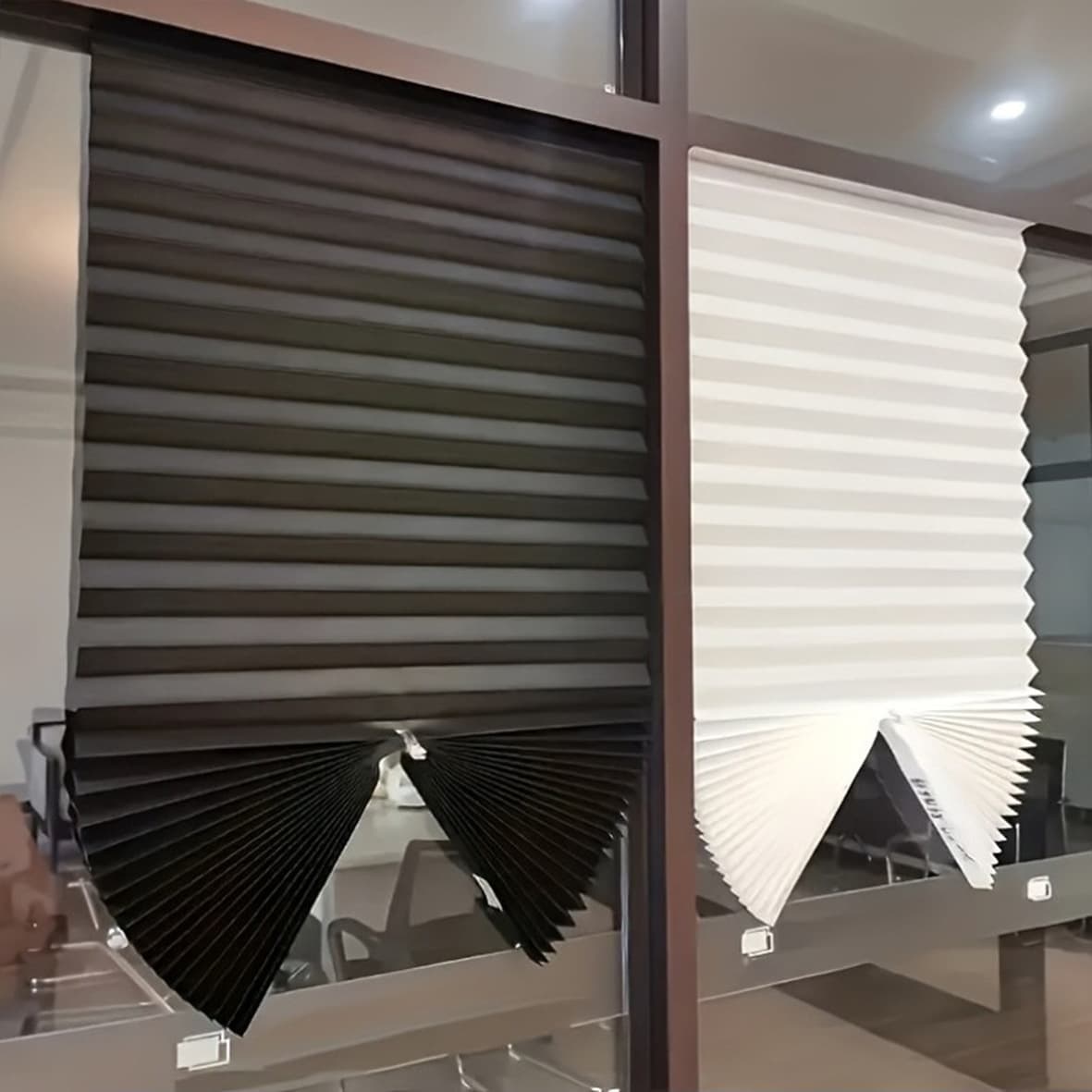 Cross-border non-woven fabric pasted pleated curtain pleated curtain semi-full blackout non-woven fabric private screen sunshade window blinds