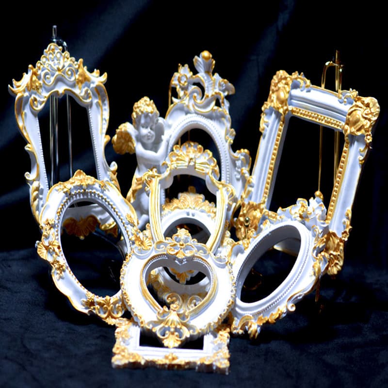 New Retro European-style Platinum Bare Frame Backless Photo Frame Ornament for DIY Display