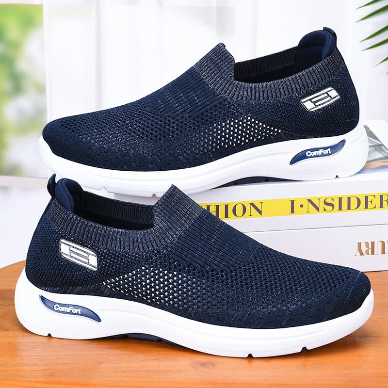 Wholesale Men's Shoes 2026 New Summer Casual Breathable Mesh Hollow Fabric Sneakers Trendy Brand