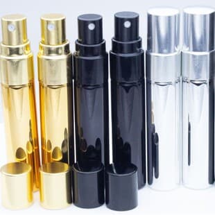 5ml Reusable UV Glass Spray Bottle Portable Perfume Refillable Bottle Empty Anodized Aluminum Half Cover
