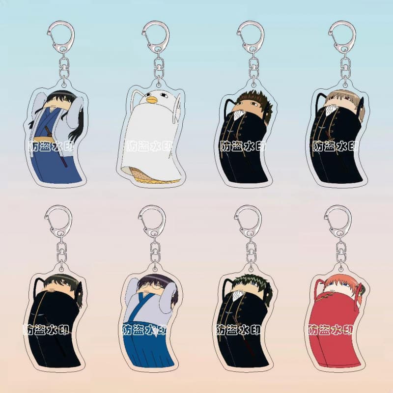 Gintama anime peripheral keychain funny Jimmy Elizabeth acrylic schoolbag pendant for classmates and friends