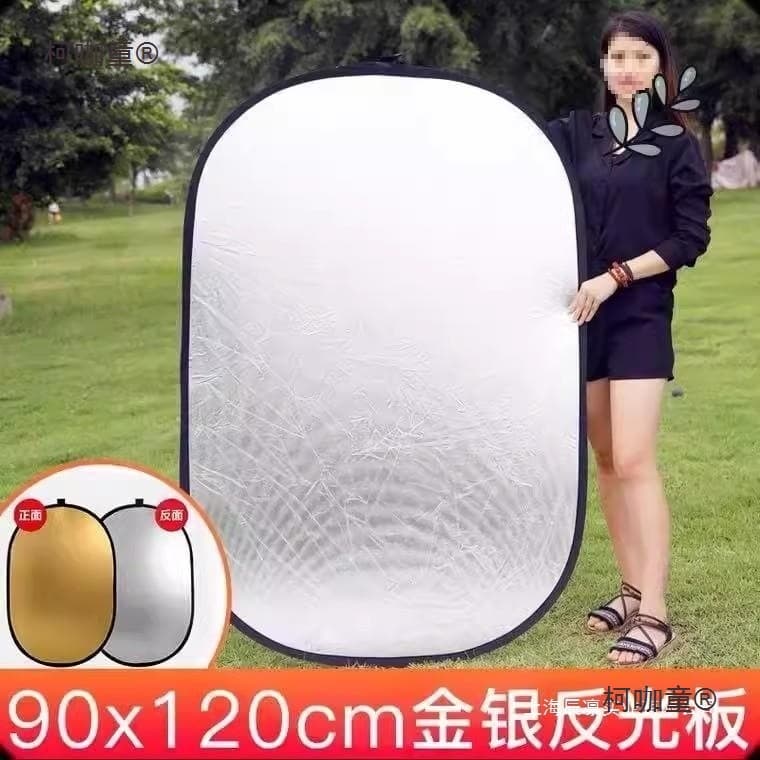 60cm Portable Oval Photography Reflector, Foldable Light Panel with Absorber for Live Streaming