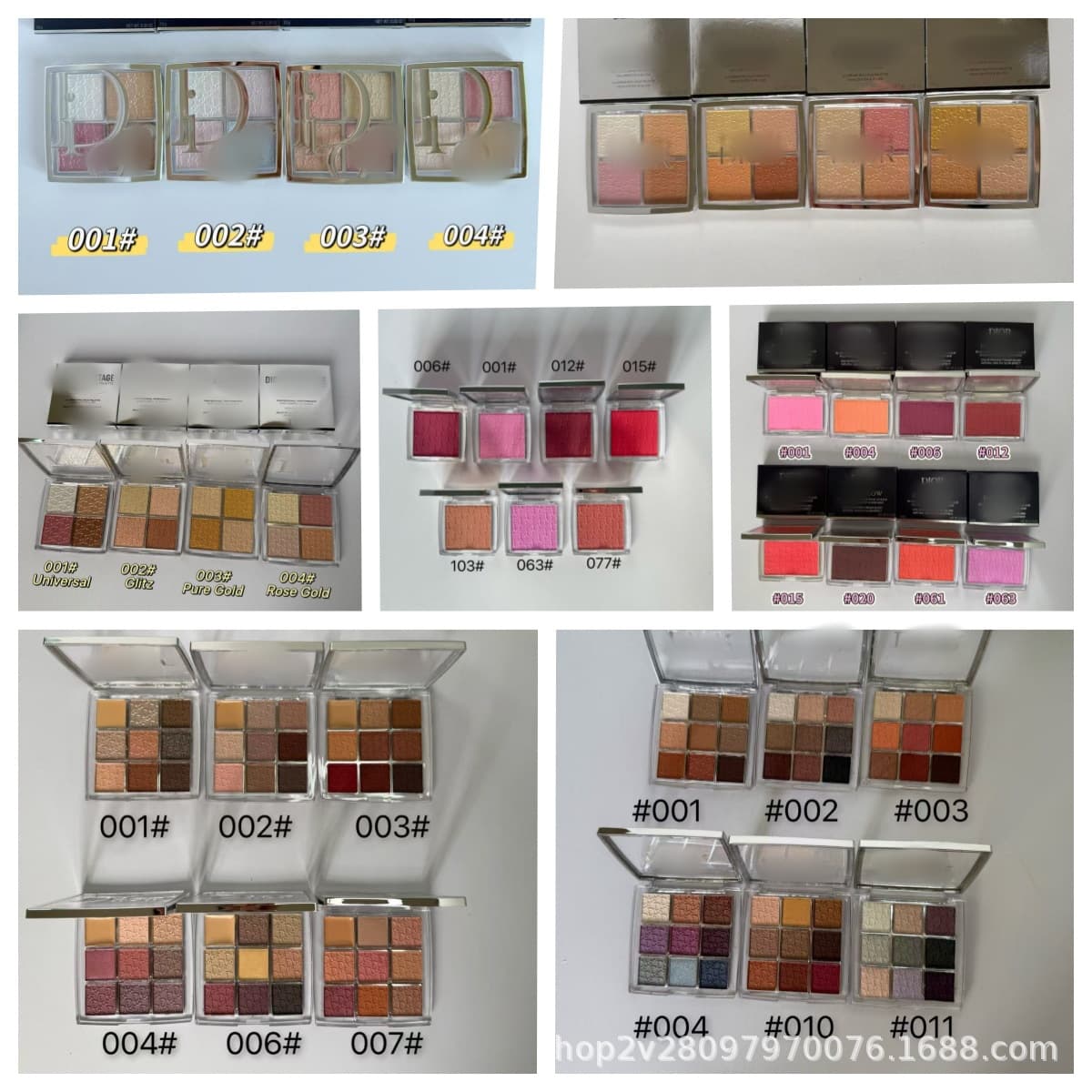 Cross-border foreign trade makeup backstage permanent nine-color eye shadow four-color high-gloss single-color blush palette for beginners makeup and contouring