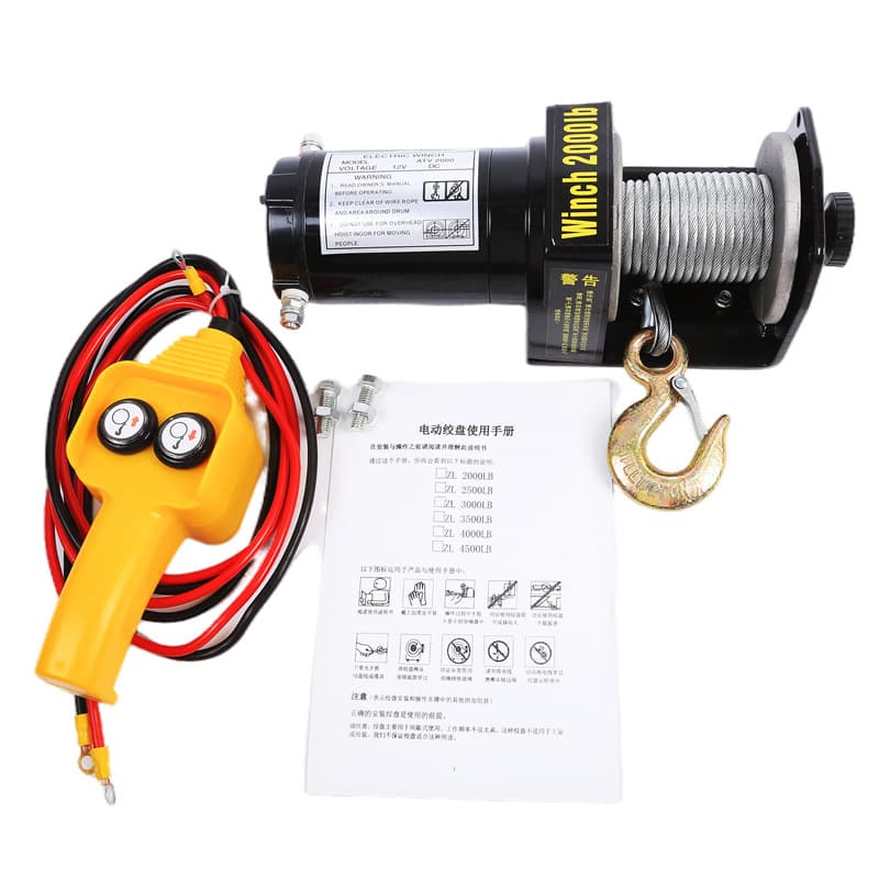 Rescue Electric Winch Waterproof Motor Strong Power Off-Road Winch Vehicle-Mounted Crane Copper Core Motor Portable