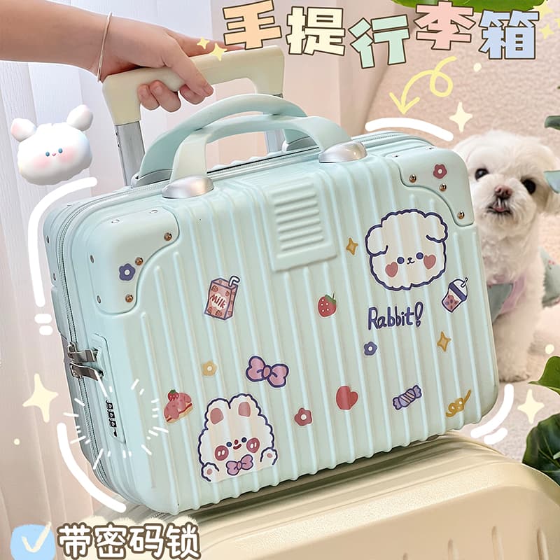 Internet celebrity PP portable cute ins style suitcase mother box customizable logo cosmetics storage box portable makeup box