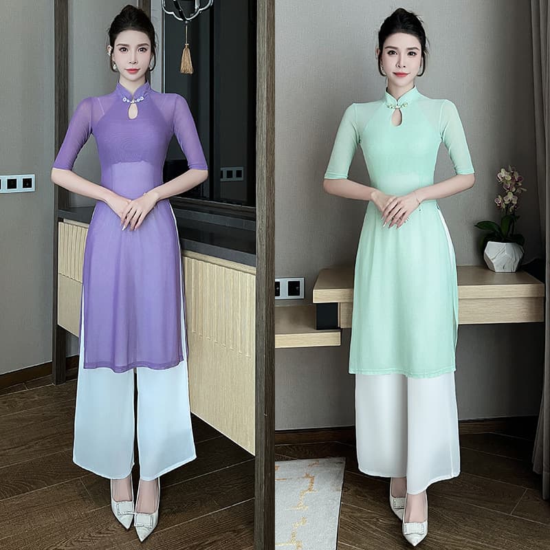2024 Autumn/Winter New Modified Chinese Style Cheongsam Elegant Women's Set, Beautician Workwear 1387