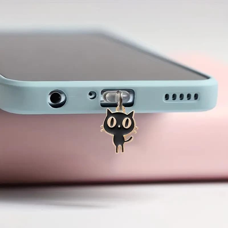 Phone Dust Plug Cat Phone Dust Plug: Compatible with /Type-C Android Connector - Silicone Body