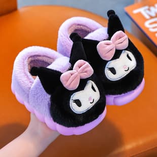 New Autumn/Winter Cartoon Children's Cotton Slippers, Medium and Large Baby Cotton Slippers, Cute Family Indoor Slip-Resistant Warm Cotton