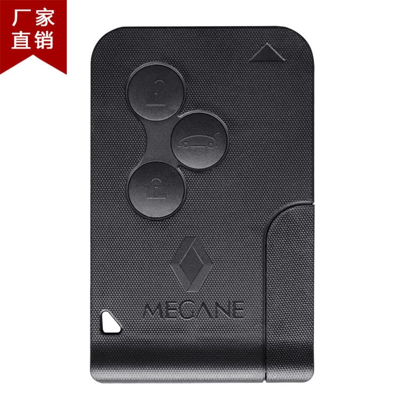 For Renault Megane 3-Button Car Key Case Remote Shell with Small Key Clip