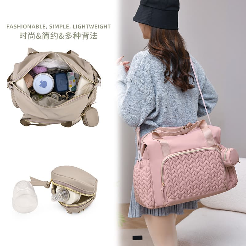 Cross-Border Mom Diaper Bag Multifunctional Baby Outing Fashionable Backpack Large Capacity Stroller Hanging Bag