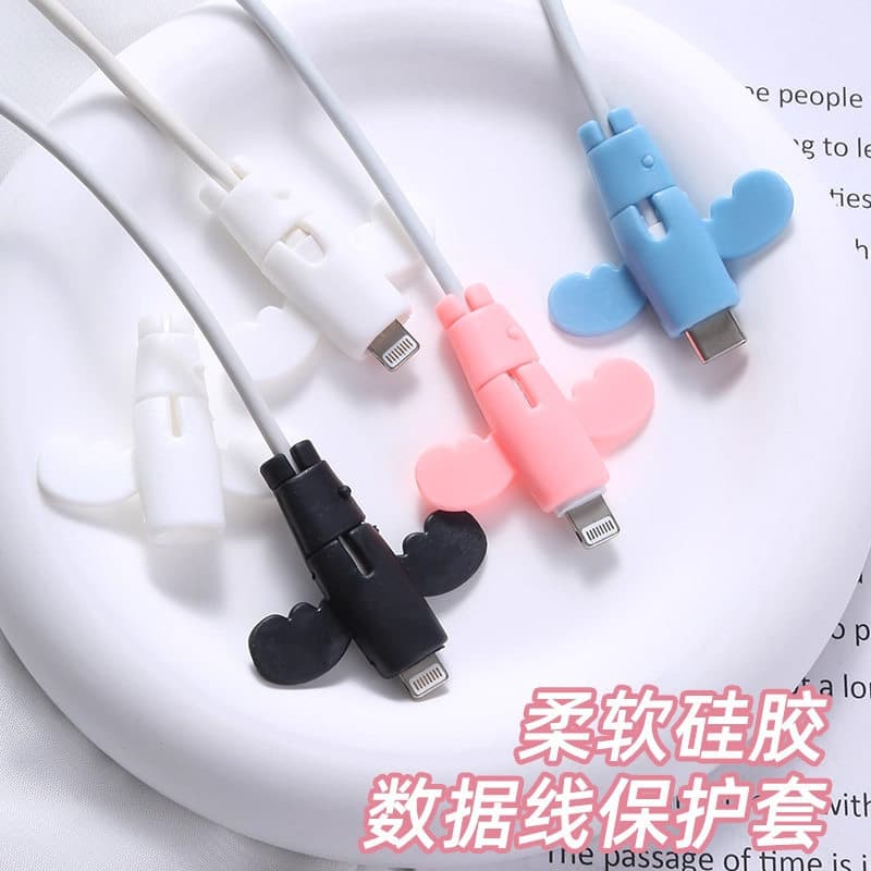 Silicone Little Angel Protective Cover Anti-break Charging Cable Protective Cover Connector Universal Data Cable Protective Cover Little Angel