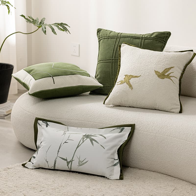 Nordic Modern Green Series Luxury Vintage Style Sofa Pillow Headboard Backrest Cushion Cover Polyester Fabric No Customization