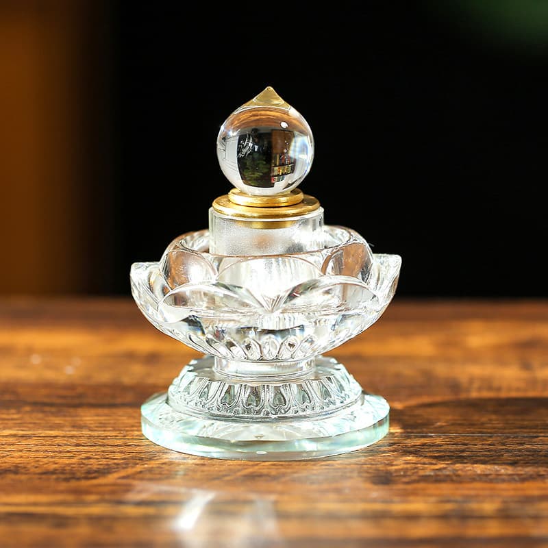 Crystal Relic Stupa with Enshrined Saffron Offering, Relics, Nectar Bodhi Stupa Ornament, Treasure Casket Seal Dharani Sutra Stupa