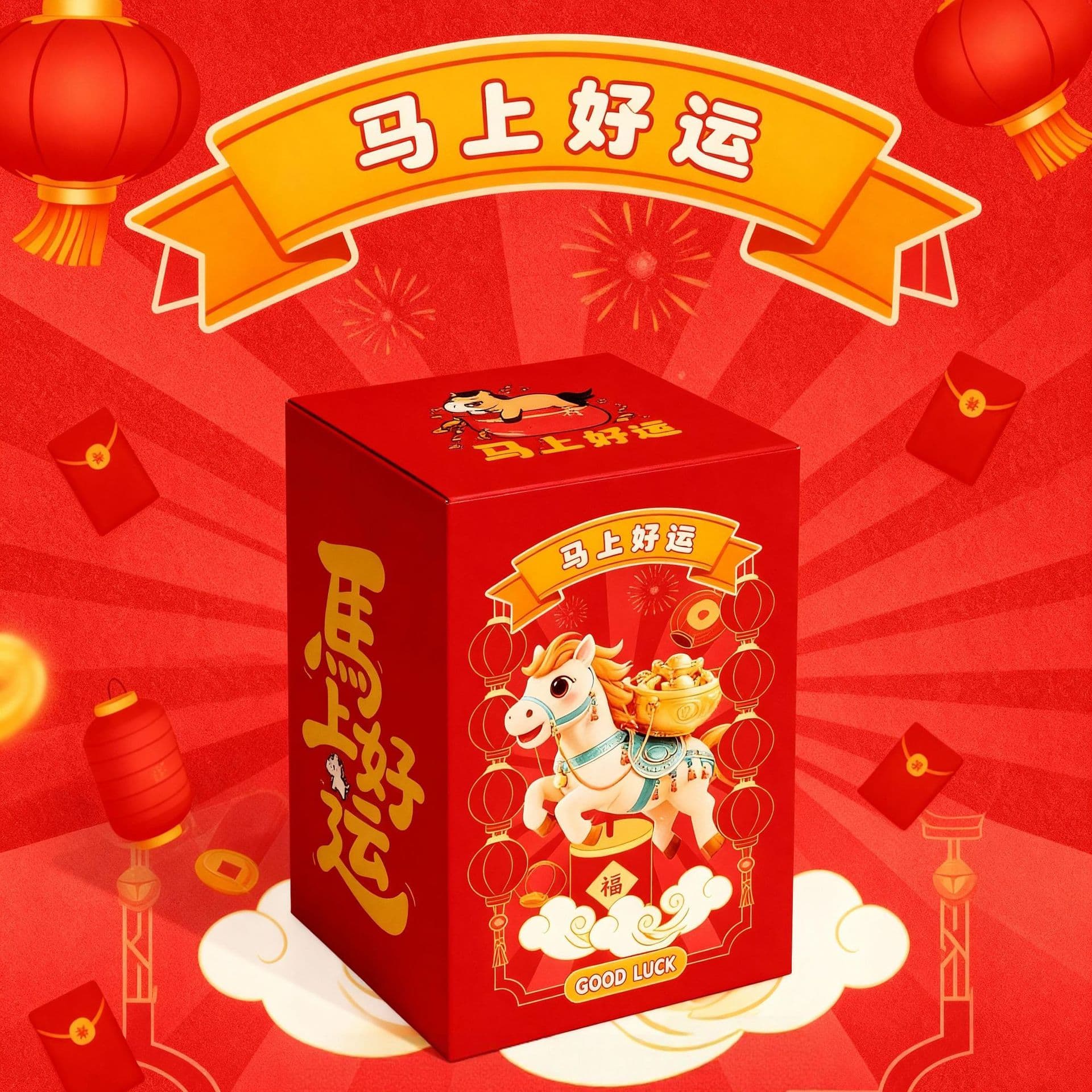 Year of the Horse Surprise Blind Box Empty Box Wholesale Event Blind Box Packaging Box Toy Figure Blind Box Gift Box Present Box Paper Box
