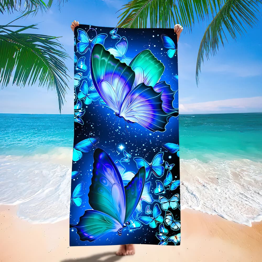 Amazon Butterfly Beach Towel Digital Print Seaside Beach Women's Quick-Dry Towel Absorbent Swimming Bath Towel Microfiber