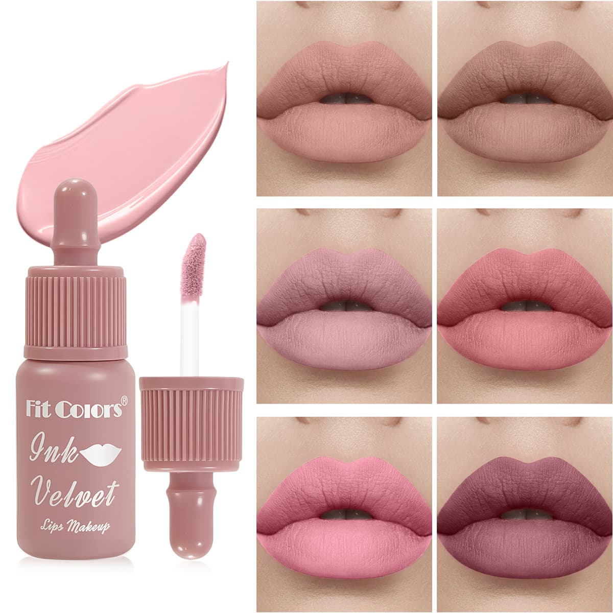Cross-border FIT COLORS matte liquid lipstick non-stick cup velvet lip glaze long-lasting moisturizing non-fading lip gloss