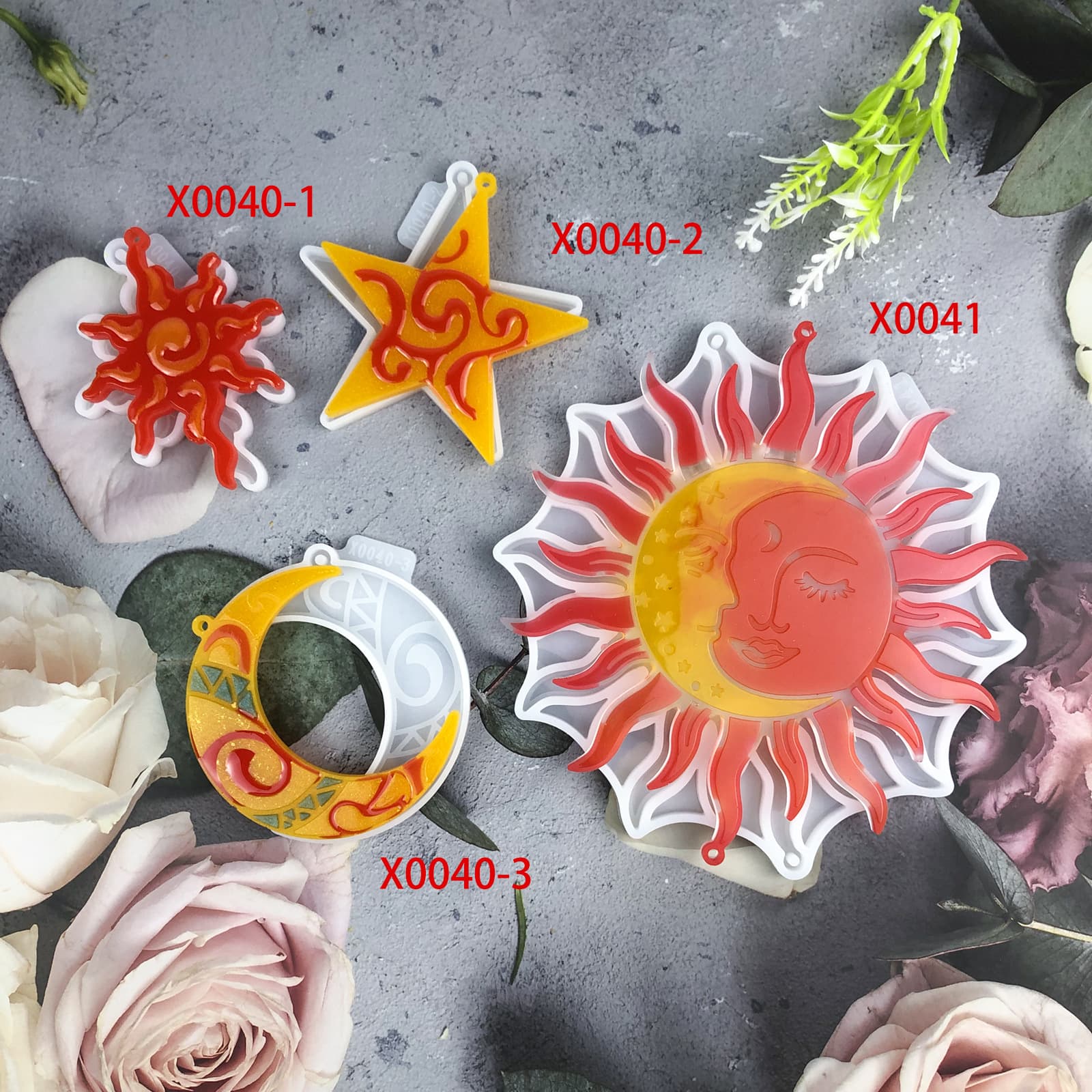 Sunflower Wind Chime Decoration Crystal Resin Mold DIY Hanging Ornament Silicone Mold