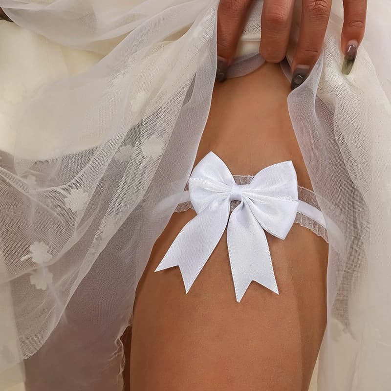 2024 new lace girl bow elastic thigh bracelets sexy wedding leg rings cute girl wholesale.