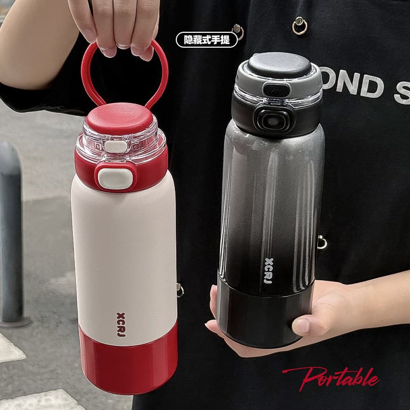 Simple Portable Insulated Mug with Three Drinking Modes, Stainless Steel Straw Cup, Split Lid, Large Capacity for Men and Women Students