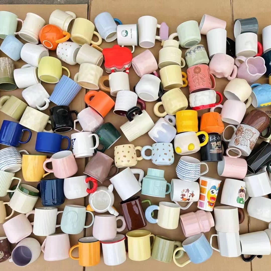 Foreign Trade Ceramic Mixed Cups Stall Blind Box Mixed Cups Ceramic Cup Mug Mixed Wholesale Water Cup Mixed Cup Ring Toss Cup Night Market