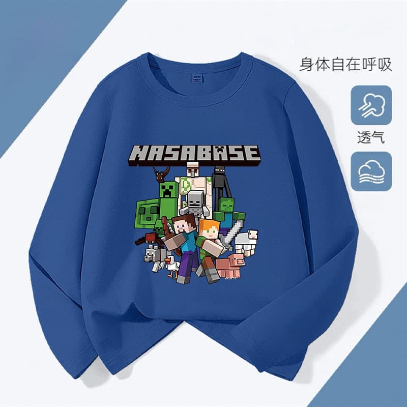 Boys Long Sleeve T-Shirt Spring Autumn 2025 New Pullover Kids Fall Top Big and Middle Boys 2025 New Autumn